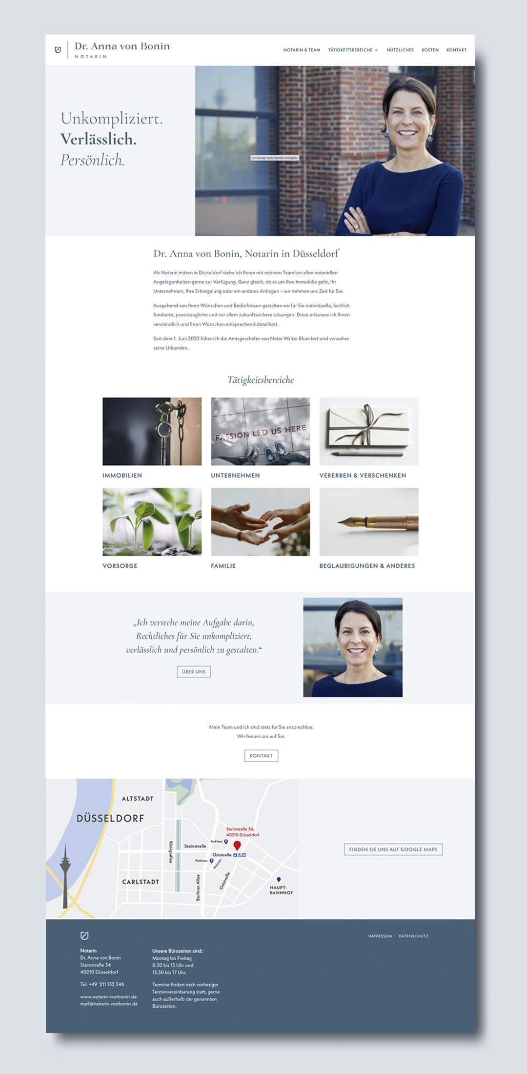 Webdesign für Notariat Startseite